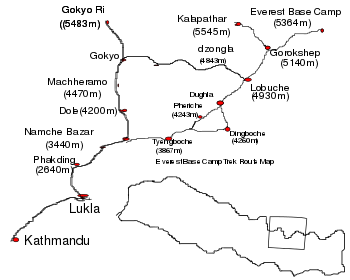 Everest Base Camp route Map
