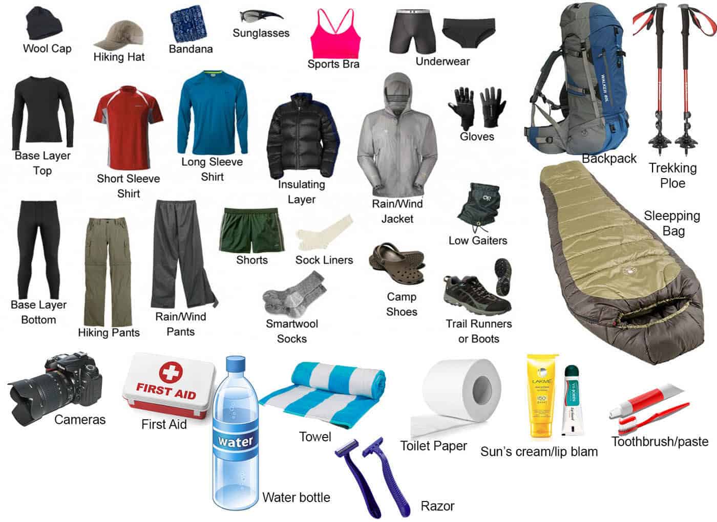 Packing List for Trekking in Nepal/Trekking gears for the